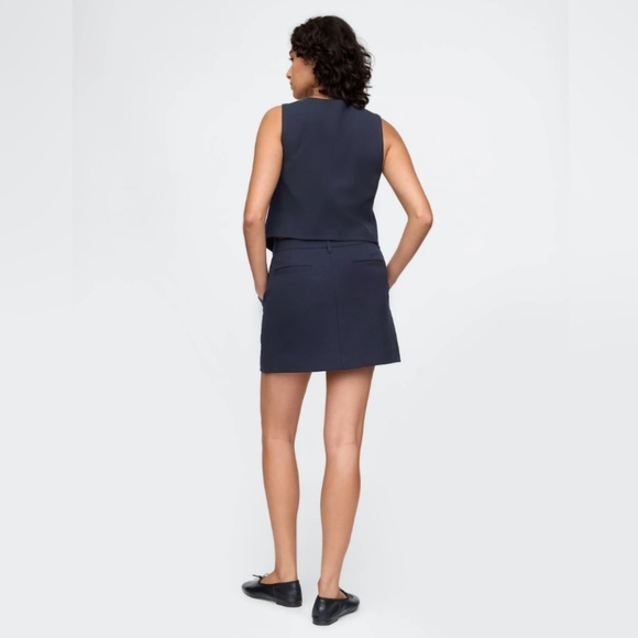 NWT GAP Dark Navy Mini Suit Skirt - 16 Tall - Picture 2 of 5